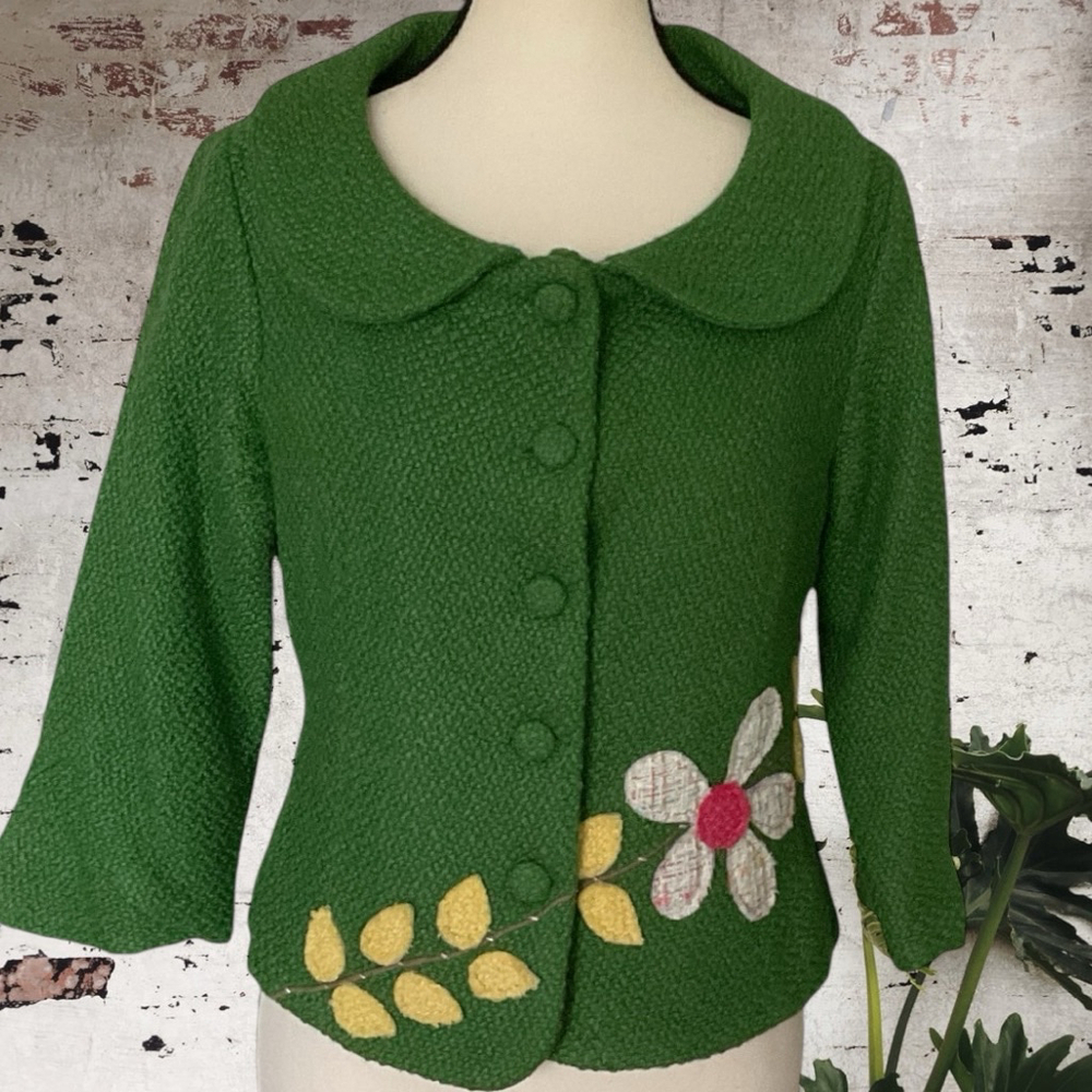 Green Floral Women's Blazer